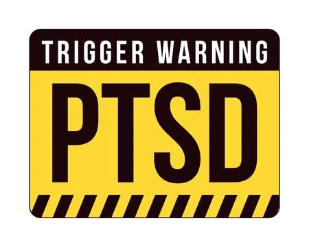 PTSD trigger warning label overlay Stock-Illustration