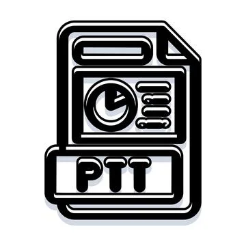 Ptt file format icon for digital data presentation Stock Illustration