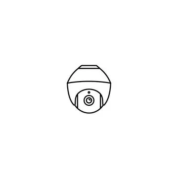 Ptz security camera icon. surveillance system outline for home protection Stock Illustration