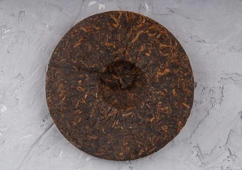 Pu erh tea on plaster Stock Photos