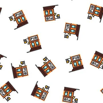 Pub beer drink vector seamless pattern Stock Illustration