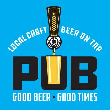 Pub Craft Beer Vector Design. Stock Illustration