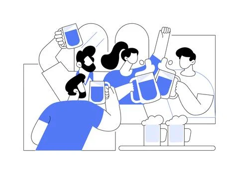 Pub crawl isolated cartoon vector illustrations. Ilustración de archivo