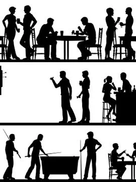 Pub game silhouettes Stock Illustration
