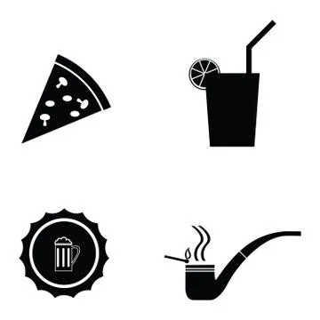 Pub icon set Stock Illustration