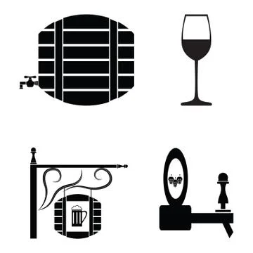 Pub icon set Stock Illustration
