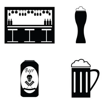 Pub icon set Stock Illustration