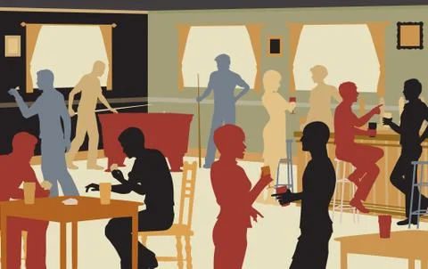 Pub life Stock Illustration
