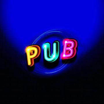 Pub Neon Sign. Stock Illustration