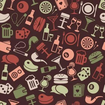 Pub seamless pattern Stock Illustration