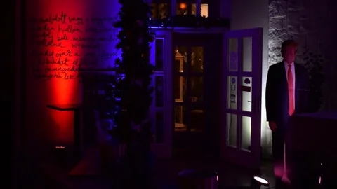 Pub with US colors Stock Footage 70711318