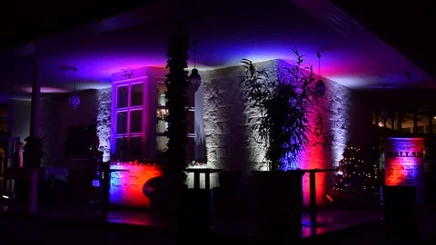 Pub with US colors Stock Footage 70711408