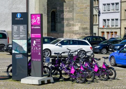 PubliBike - Swiss bicycle-sharing system Fotos Stock
