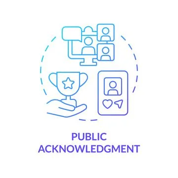 Public acknowledgement blue gradient concept icon Stock Illustration