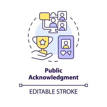 Public acknowledgement multi color concept icon Stock Illustration
