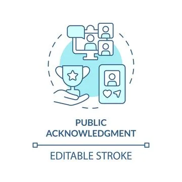 Public acknowledgement soft blue concept icon Stock Illustration
