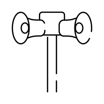 Public address speaker system line art icon Stock Illustration