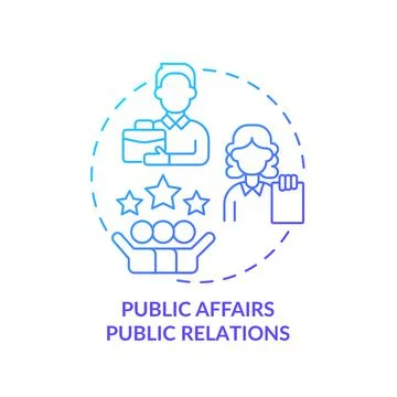 Public affairs PR blue gradient concept icon Stock Illustration