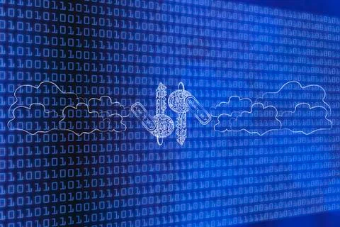 Public and private encryption keys made of electronic circuits surrounded by  스톡 일러스트