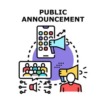 Public announcement concept using digital communication Stock Illustration