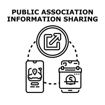 Public association information sharing between mobile devices Stock Illustration