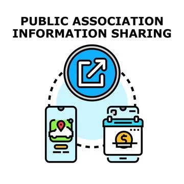 Public association information sharing between mobile devices Stock Illustration