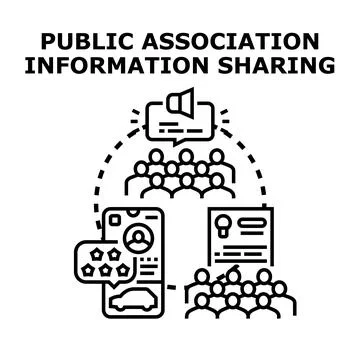 Public association information sharing concept illustration Stock Illustration