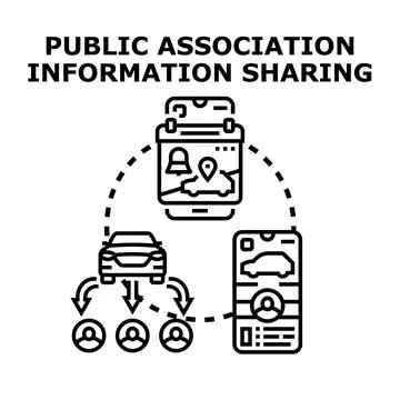 Public association information sharing vector concept Stock Illustration