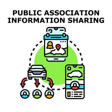 Public association information sharing vector concept Stock Illustration