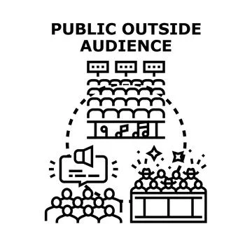 Public audience gathering for a presentation concept Stock Illustration