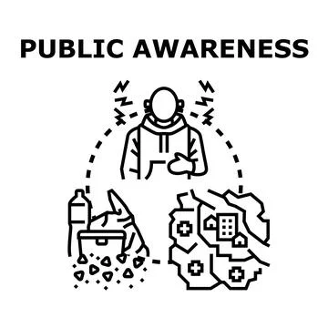 Public awareness educating about environmental protection and community healt Stock Illustration