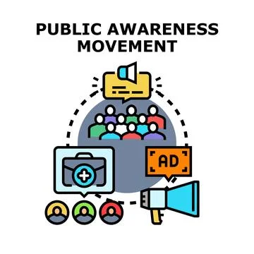 Public awareness movement concept vector illustration Stock Illustration