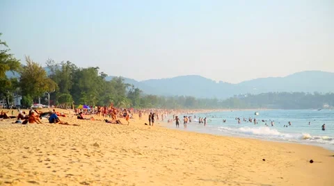 Public beach Stock Footage 45595724