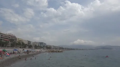 Public beach in nice Stock Footage 119124101
