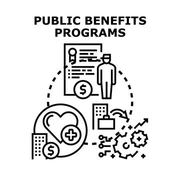 Public benefits programs offering financial and social support Illustrazione stock