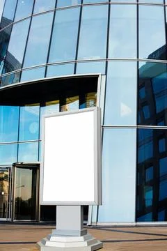 Public billboard with white empty screen background with copy space for promo Stock Photos