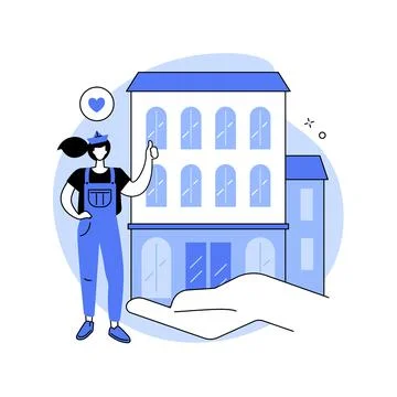 Public building abstract concept vector illustration. Ilustración de archivo