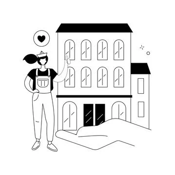 Public building abstract concept vector illustration. Illustrazione stock