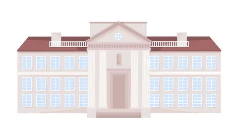 Public building with columns semi flat color vector object Ilustración de archivo
