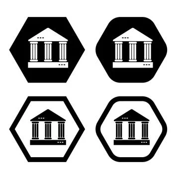 Public building flat icon vector illustration symbol Isolated template. Ilustración de archivo