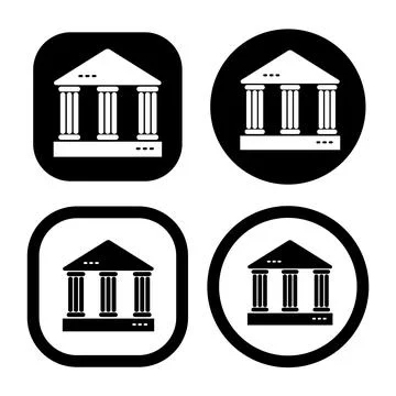 Public building flat icon vector illustration symbol Isolated template. Ilustración de archivo