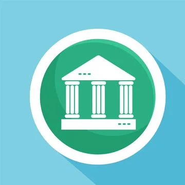 Public building flat icon vector illustration symbol Isolated template. Ilustración de archivo