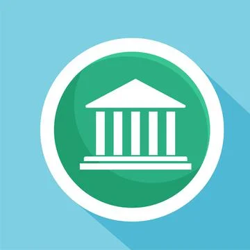 Public building flat icon vector illustration symbol Isolated template. Stock Illustration