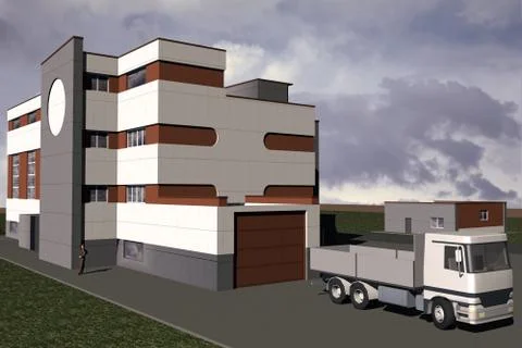 Public building Ilustración de archivo