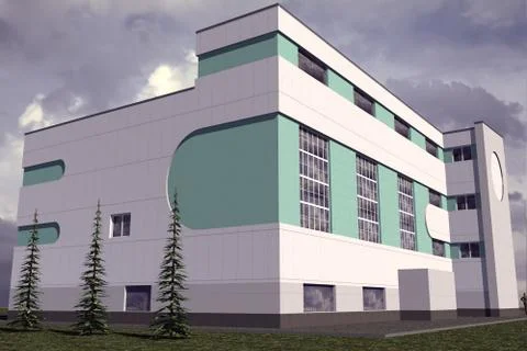 Public building Ilustración de archivo