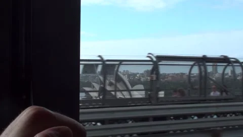 Public Bus Crosses Harbour Bridge In Sydney, Australia Stock Footage 158966036