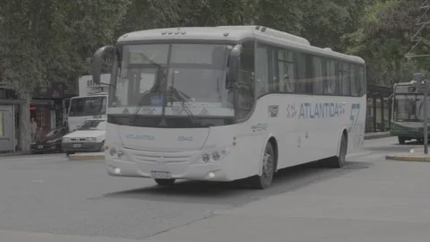 Public buses in motion in Buenos Aires, Argentina Stock Footage 345139682