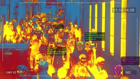 Public CCTV Surveillance Camera With Face Recognition Infrared Stock-Footage 111520697