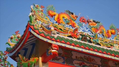 Public Chinese temple Stock-Footage 82736631