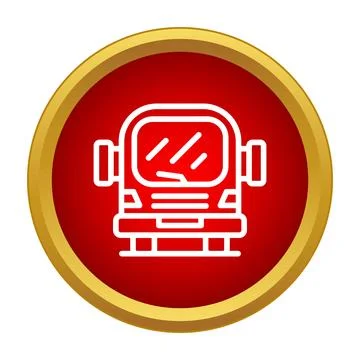 Public city transit bus front view icon Stock Illustration
